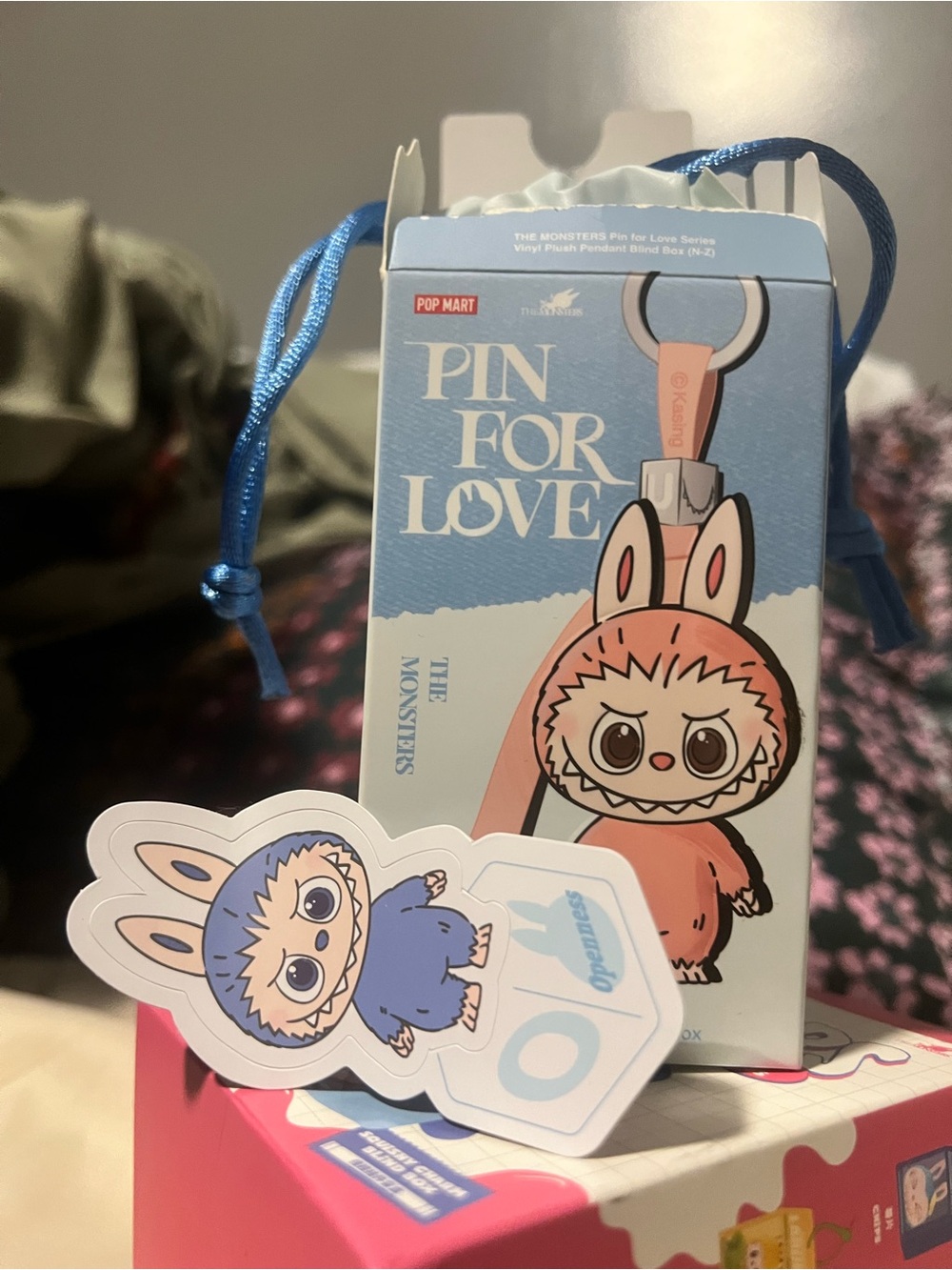 Pin For Love Blue Labubu Keychain- O